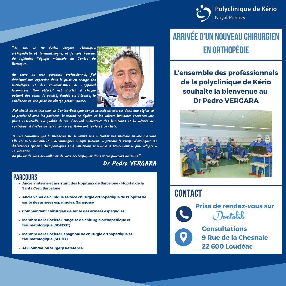 Bienvenue Dr Pedro VERGARA